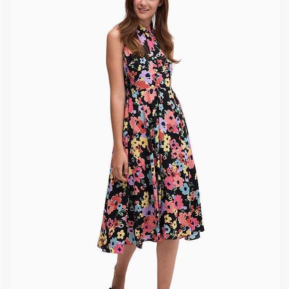 Kate Spade Vibrant Floral Tank Midi Dress Womens Xtra Small - Picture 10 of 10